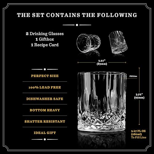 Miniatura 3 de Juego de regalo de vasos de whisky, vasos de whisky de alta calidad a la antigua, regalos para cumpleaños de hombres o mujeres; caja de regalo de