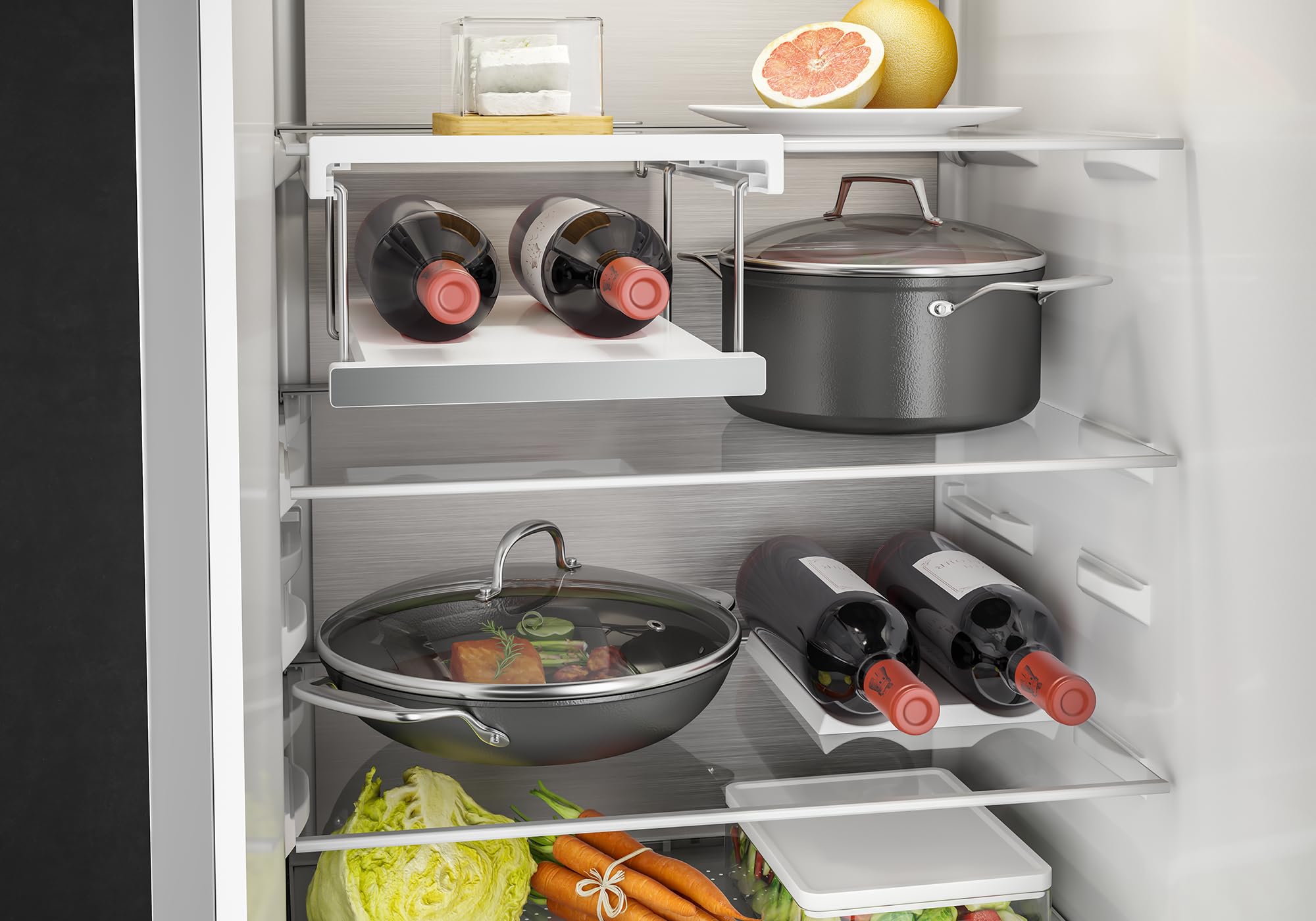 BEKO - B5RMLNE444HX - Frigorifero Monoporta, Total NO FROST, Classe E, Inox, Display Touch, 381 litri, AeroFlow, Harvest Fresh, Dimensioni: HxLxP: 186,5x60x71, porta bottiglie