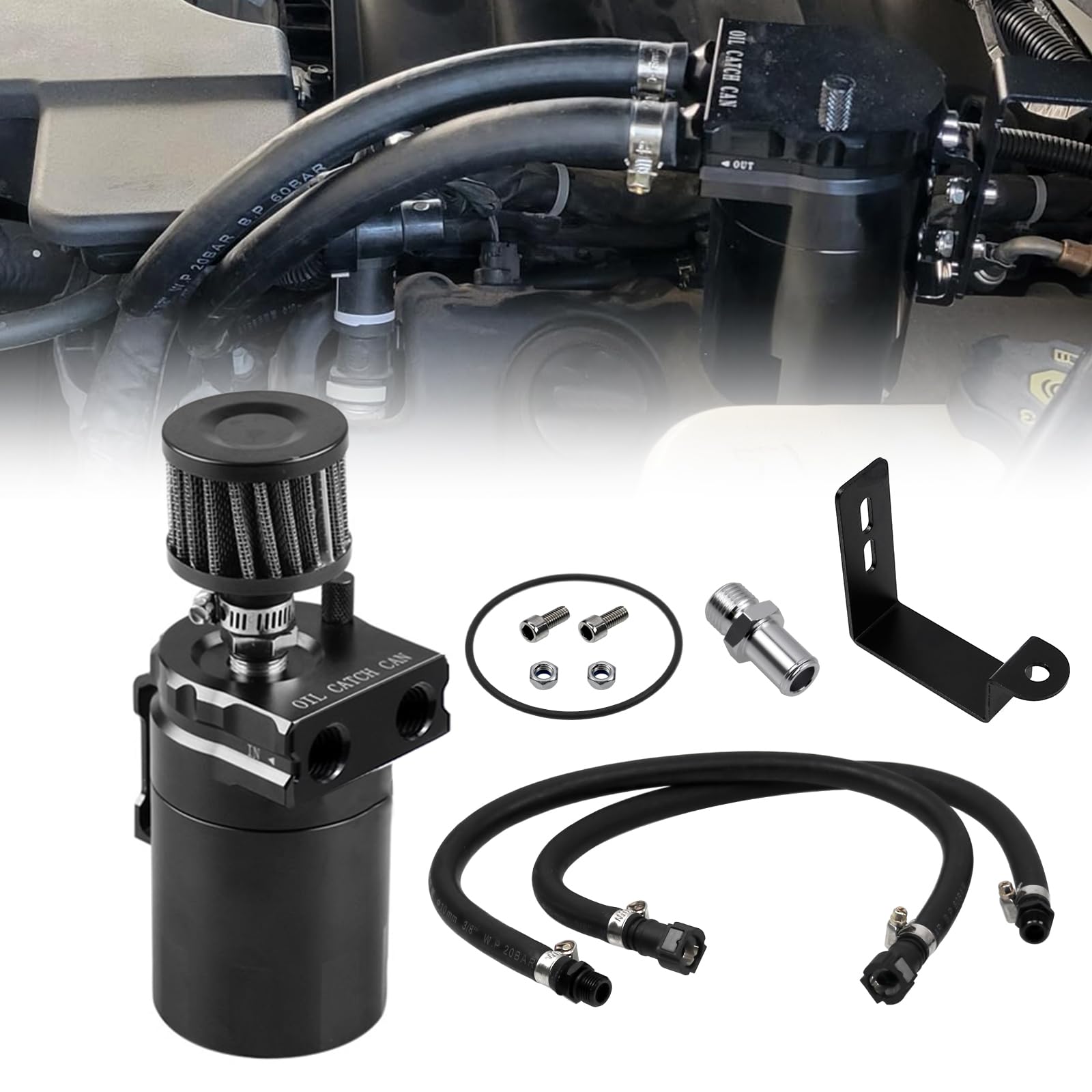 RYANSTAR RACING Oil Catch Can Air Oil Separator Compatible Silverado