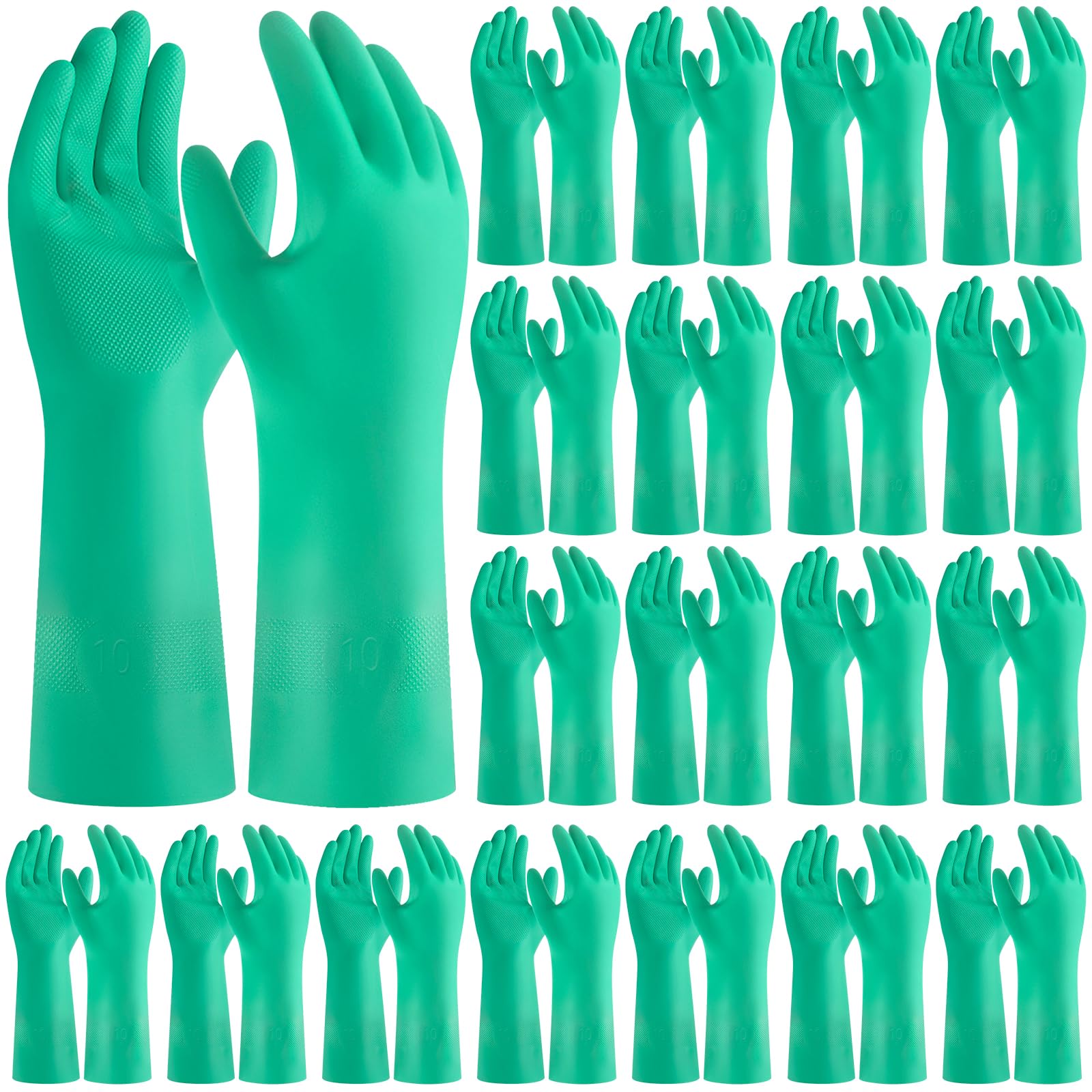20 paia di guanti in nitrile, resistenti agli agenti chimici, riutilizzabili, resistenti, resistenti agli acidi, agli alcali e all'olio, senza lattice, per uso industriale e pulizia della casa