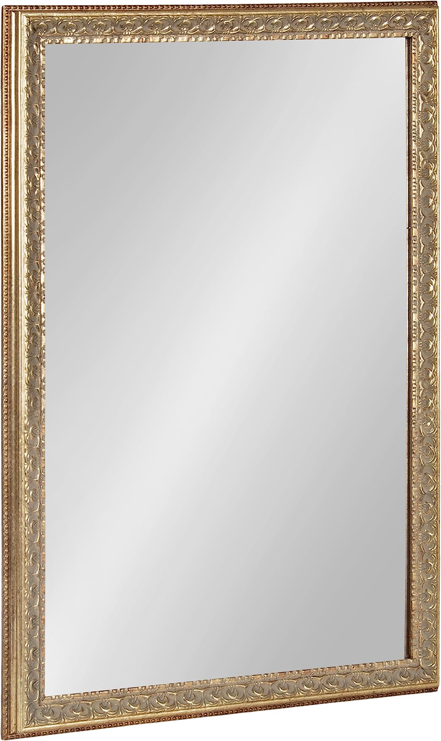 Kate and Laurel Johann Traditional Rectangular Ornate Wall Mirror, 18 x 24, Antique Gold, Vintage Rectangle Vanity Mirror for Use as Bathroom Mirror for Over Sink or Refined Entryway Mirror