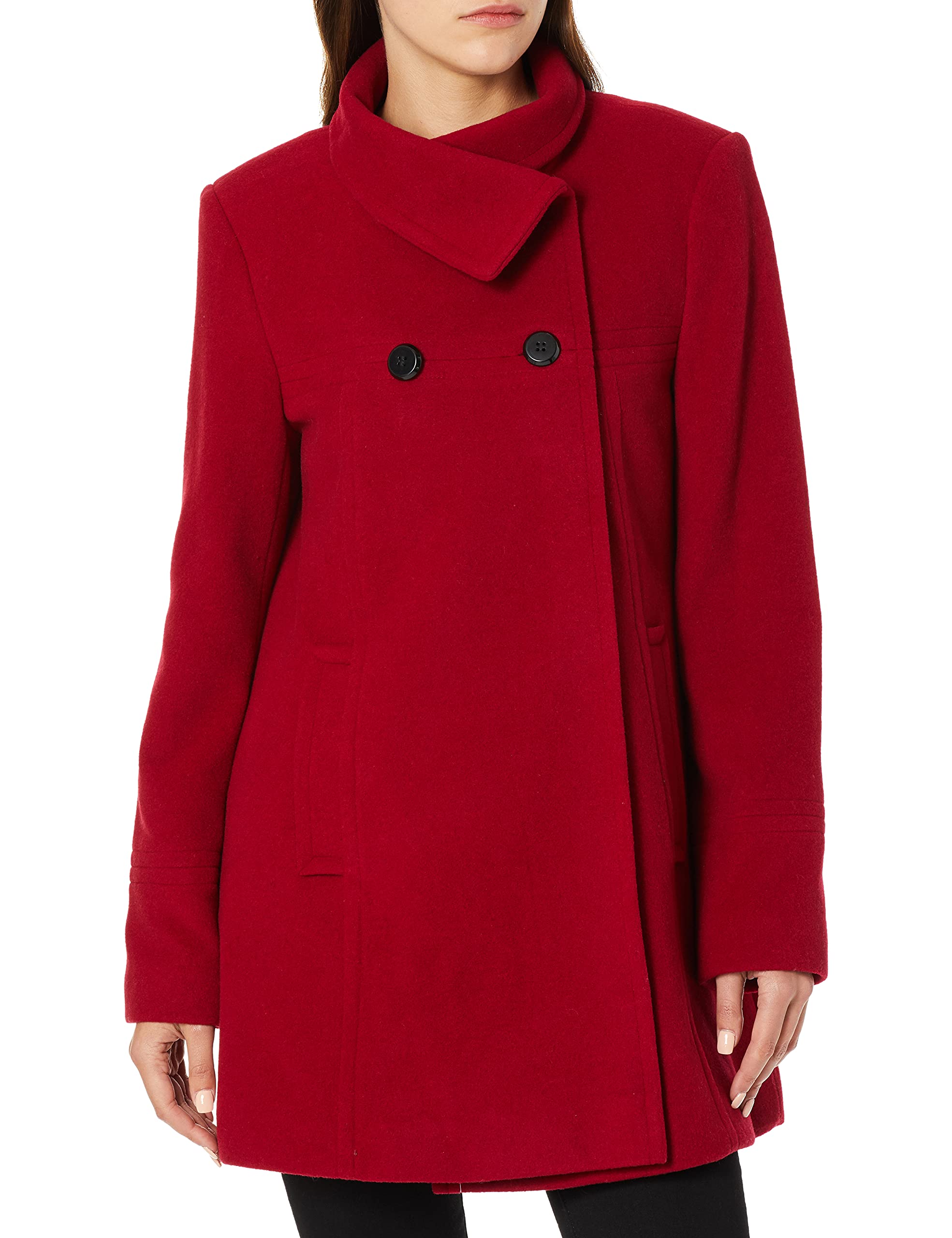 Larry Levinewomens Women's Double Breasted Plush Wool Coat Wool Blend Coat