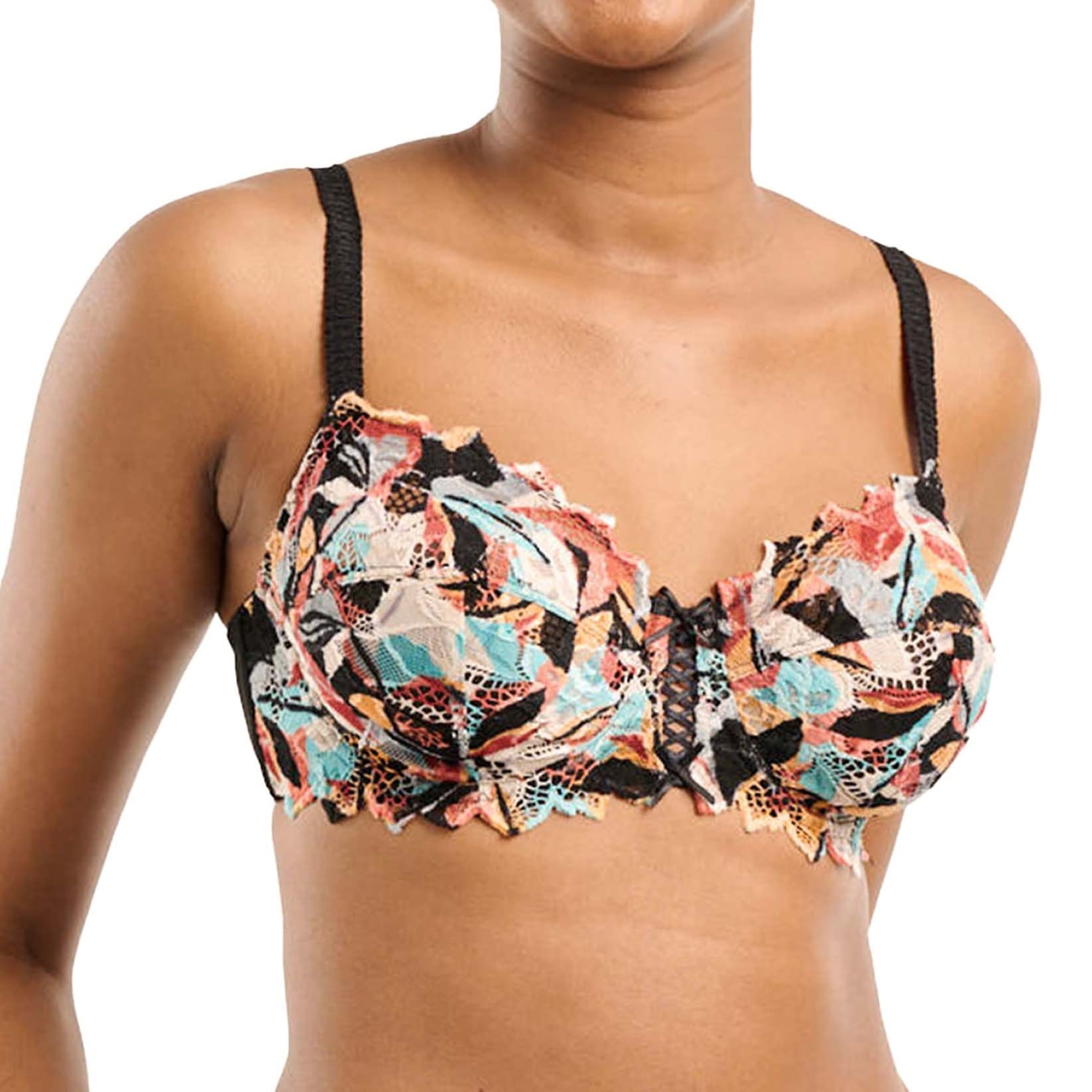 Sans Complexe Women's Arum Mosaic Bra, Graphic Schwarz & Mehrfarbig, 75C
