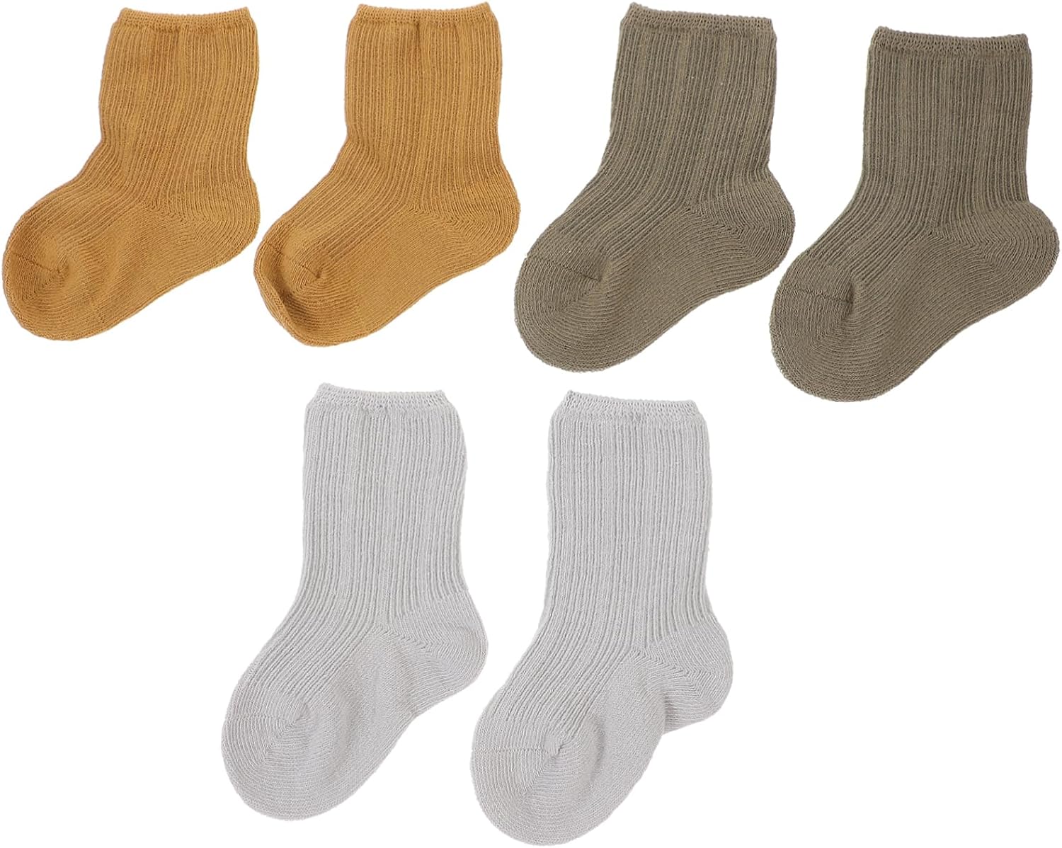 SECFOU Baby Winter Socks Set for Newborns and Toddlers 3 Pairs Warm Non-Slip Mid-Calf Socks for Boys and Girls Soft Cotton Blend for Comfortable Wear