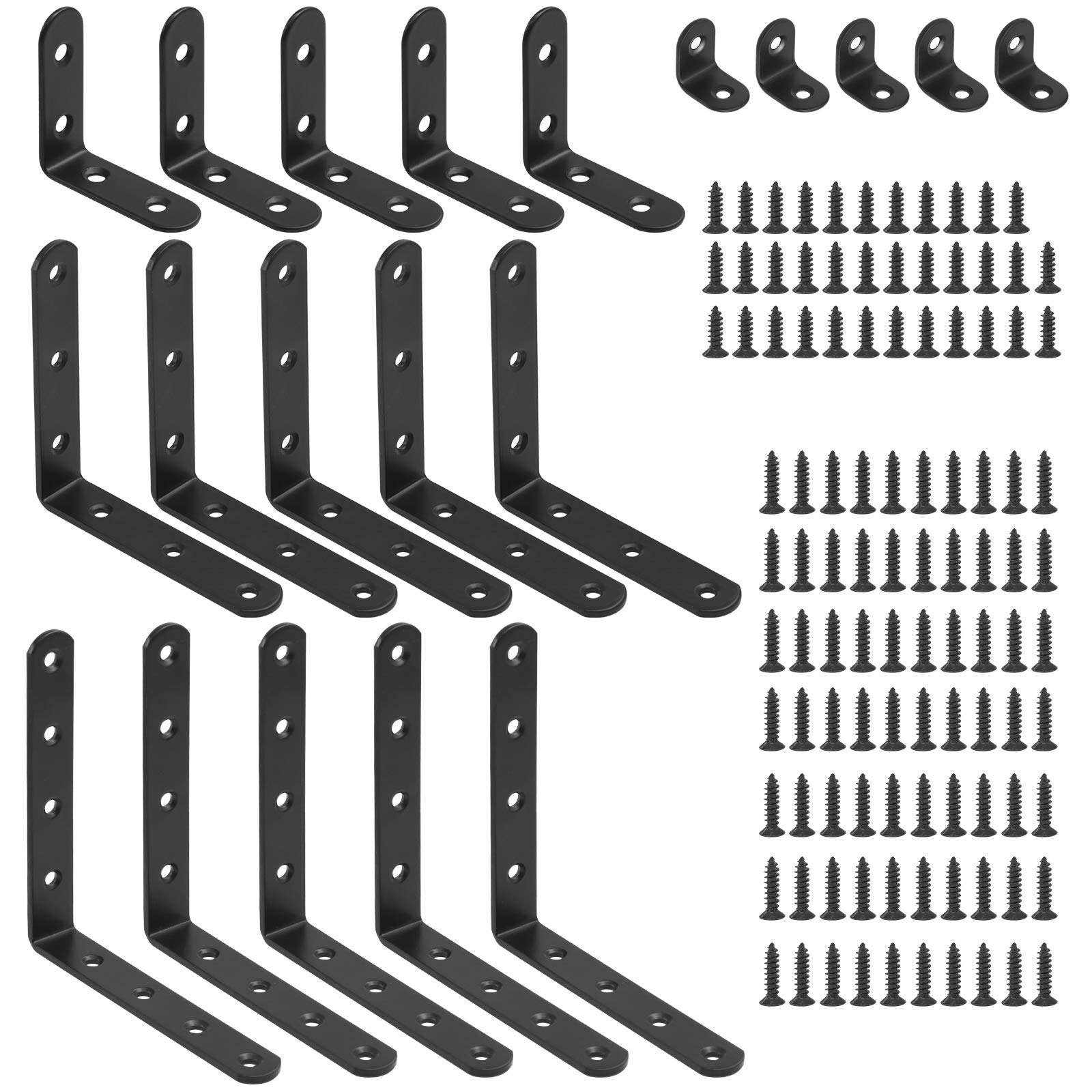 Glarks 130Pcs L Bracket Corner Brace Joint With Mounting Screws