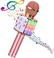 Vista 11 de BlueFire - Micrófono inalámbrico 4 en 1 para karaoke con luces LED, micrófono portátil para niños, grandes regalos y juguetes para niñas, niños
