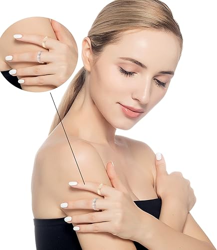 Miniatura 7 de Anillos de cobre para mujer, 99% cobre puro ajustable tricolor oro conjunto magnético joyería, Cobre