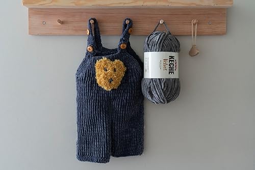 Miniatura 6 de Keche Hilo de terciopelo para ganchillo, manta de felpilla suave, voluminosa, hilo amigurumi, 3.53 oz (132 yardas), color negro