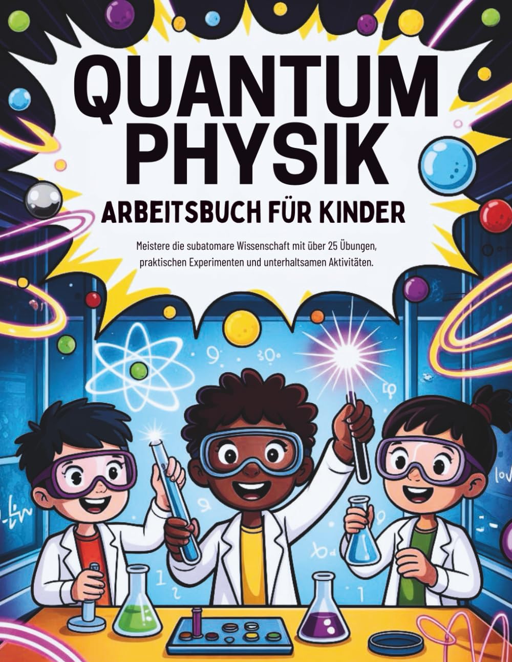 Quantum Physik Arbeitsbuch Für Kinder (Deutsche Ausgabe): Meistere die subatomare Wissenschaft mit über 25 Übungen, praktischen Experimenten und unterhaltsamen Aktivitäten.