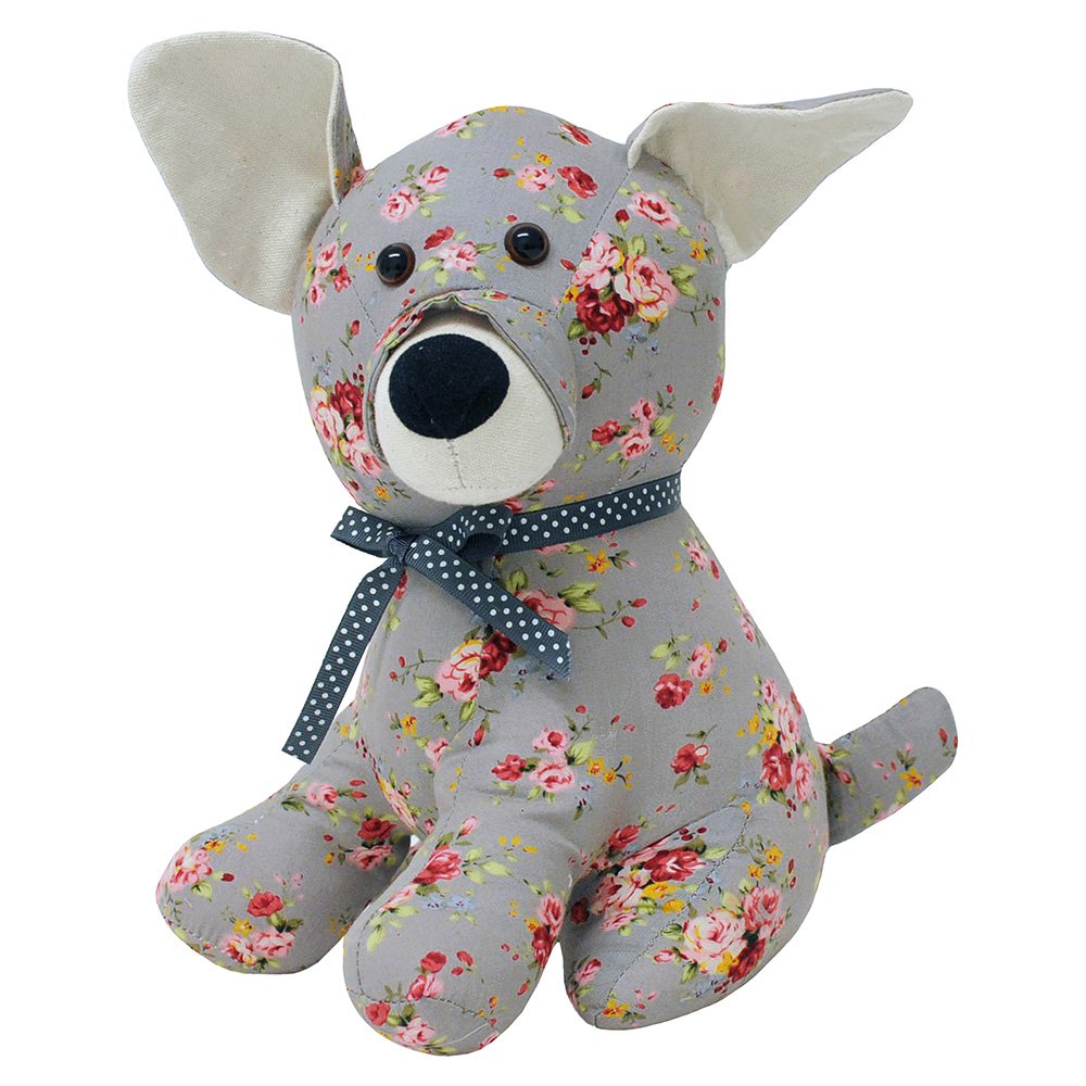 Riva Paoletti Floral Dog Doorstop - Heavyweight Sand Filling 100% Polyester - 19 x 26 x 16cm (7" x 10" x 6" inches) - Designed in the UK