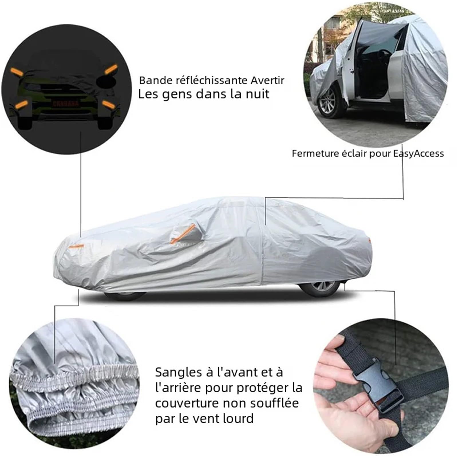 pokrowce samochodowe Dodaj bawełniany pokrowiec na samochód, osłonę przeciwśnieżną, osłonę przeciwsłoneczną, ochronną do samochodu typu sedan SUV(YM)