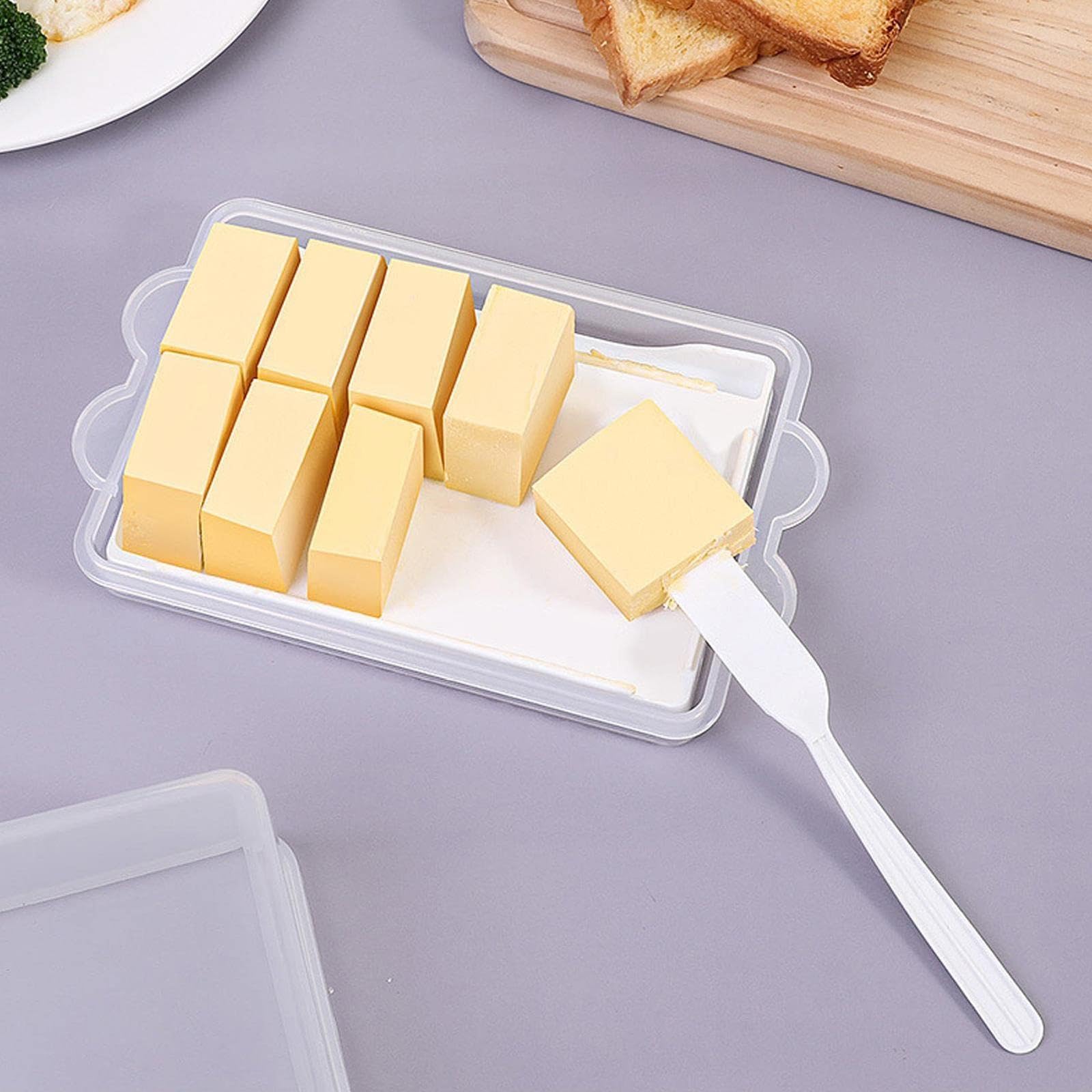 Amazon｜バターケース バターディッシュ バター皿 カッター付き 蓋と