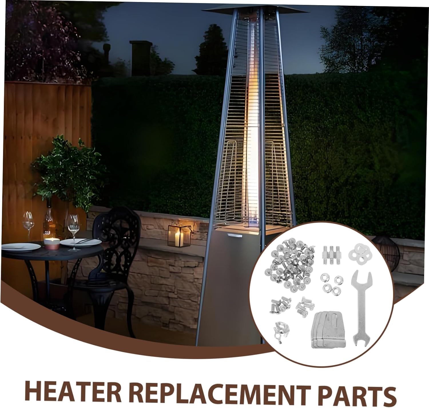 Levemolo 1set Outdoor Heater Hardware Kit Stainless Steel Installation Parts for Patio Heater Essential Replacement Parts User-Friendly Tool Outdoor Use