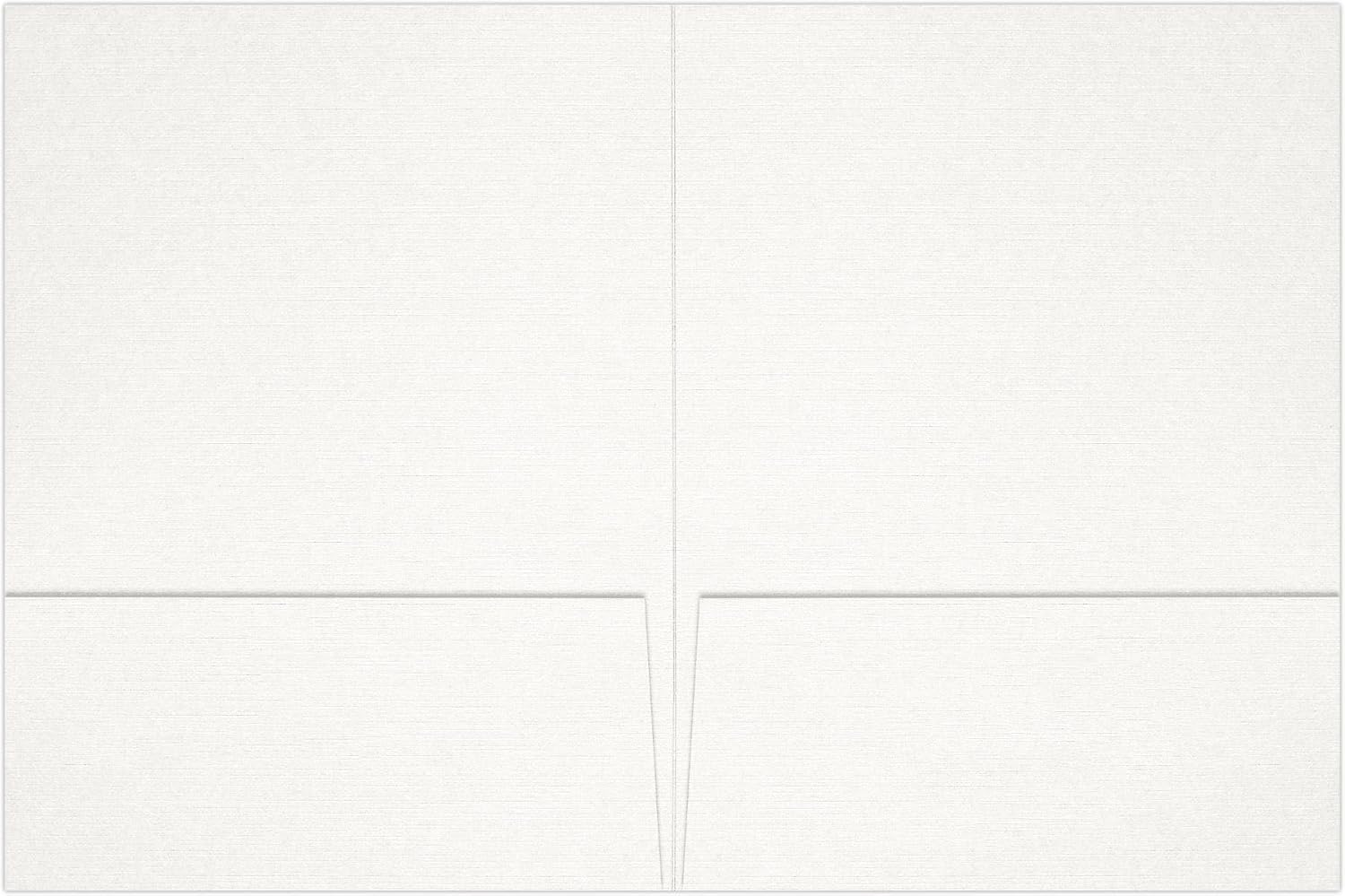 LUXPaper 9" x 12" Presentation Folders | Two Pocket | White Linen | 100lb. Cover | 10 Qty