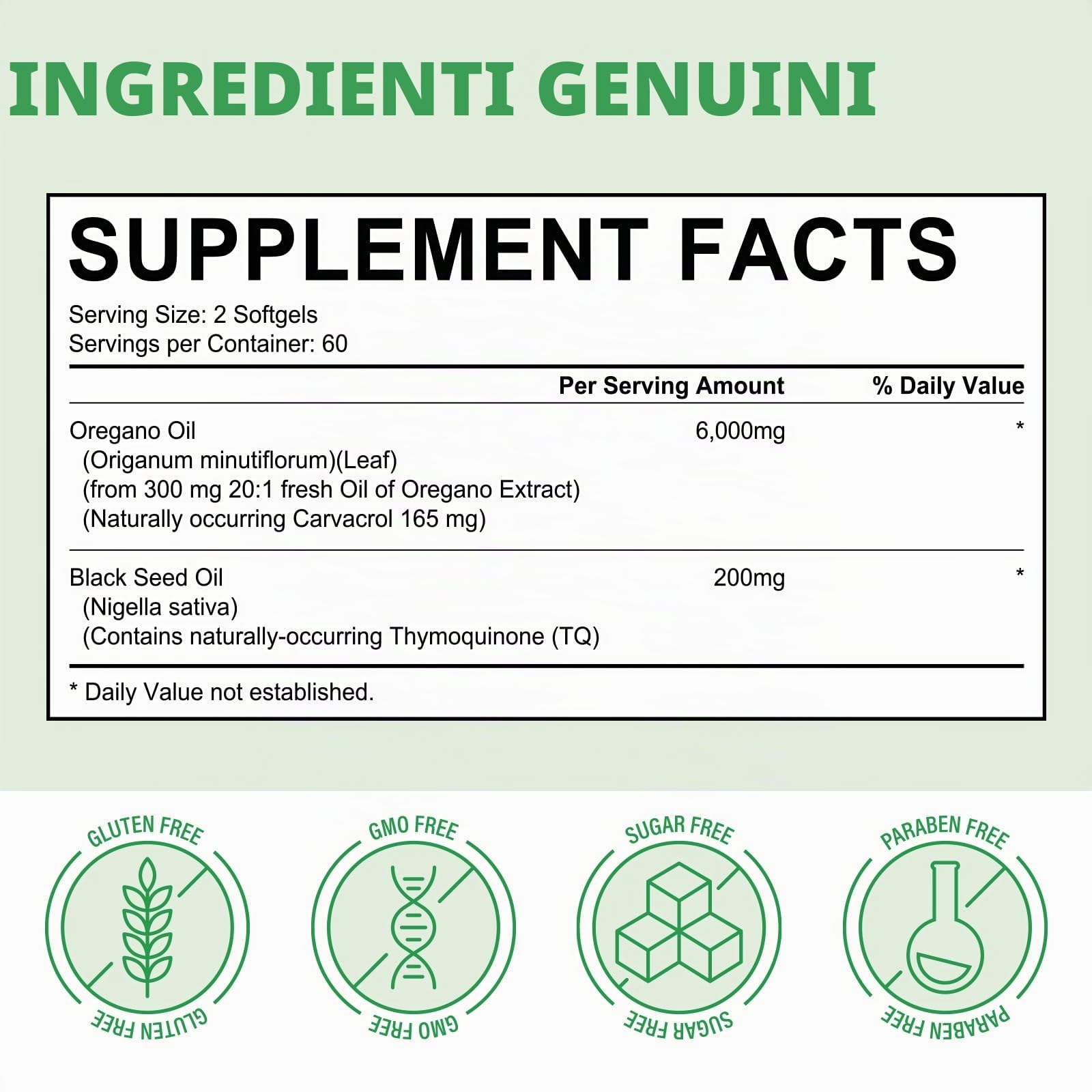 Olio di Origano Capsule, 240 Capsule molli, Olio di origano con olio di semi neri, Spremuto a freddo | Non OGM