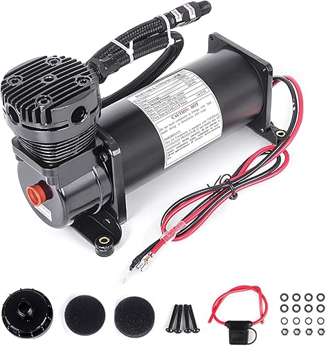 200PSI 14 NPT Heavy Duty Air Train HornAir Ride Suspensión Compresor para trenCamiónCoche 12V Negro