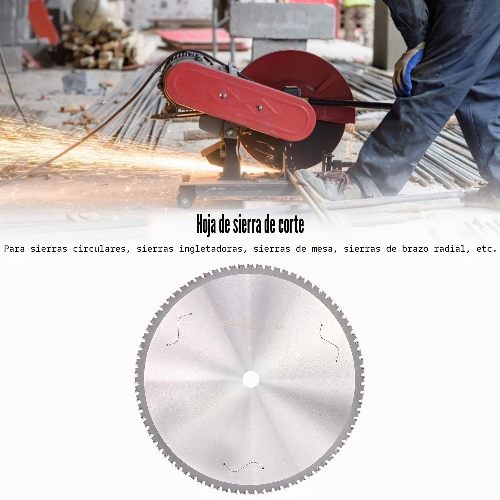 Hoja de Sierra Circular para Corte de Metal y Hierro Disco de Corte 355 mm 80 Dientes 2,6 mm de Espesor 25,4 mm de Agujero Ideal para Cortar Acero Inoxidable y Tubos de Acero