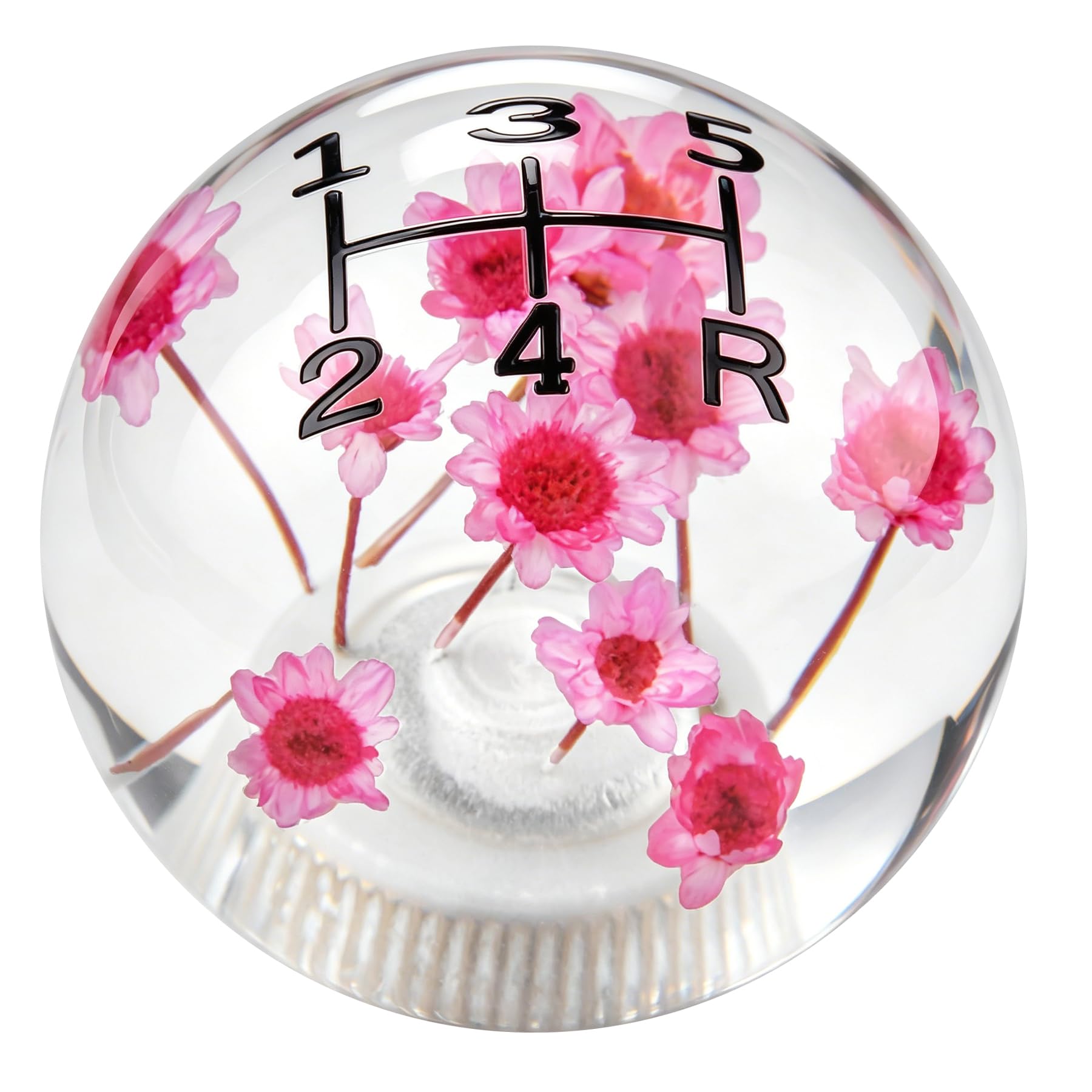 Padaodao Pink Flower Gear Shifter Knob 5 Speed Shift Knobs With 3 Adapters For Most Automatic Manual Transmission Vehicle Suv Tractor, (-1)