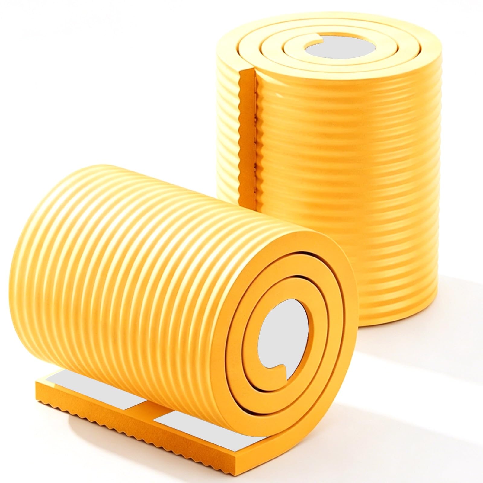 8in Wide Rubber Corner Guards, NBR, Soft and Thick, Edge Protector with Adhesive Backing, for Furniture Warehouse Racks Shelves(Beige,5m/16.4ft)