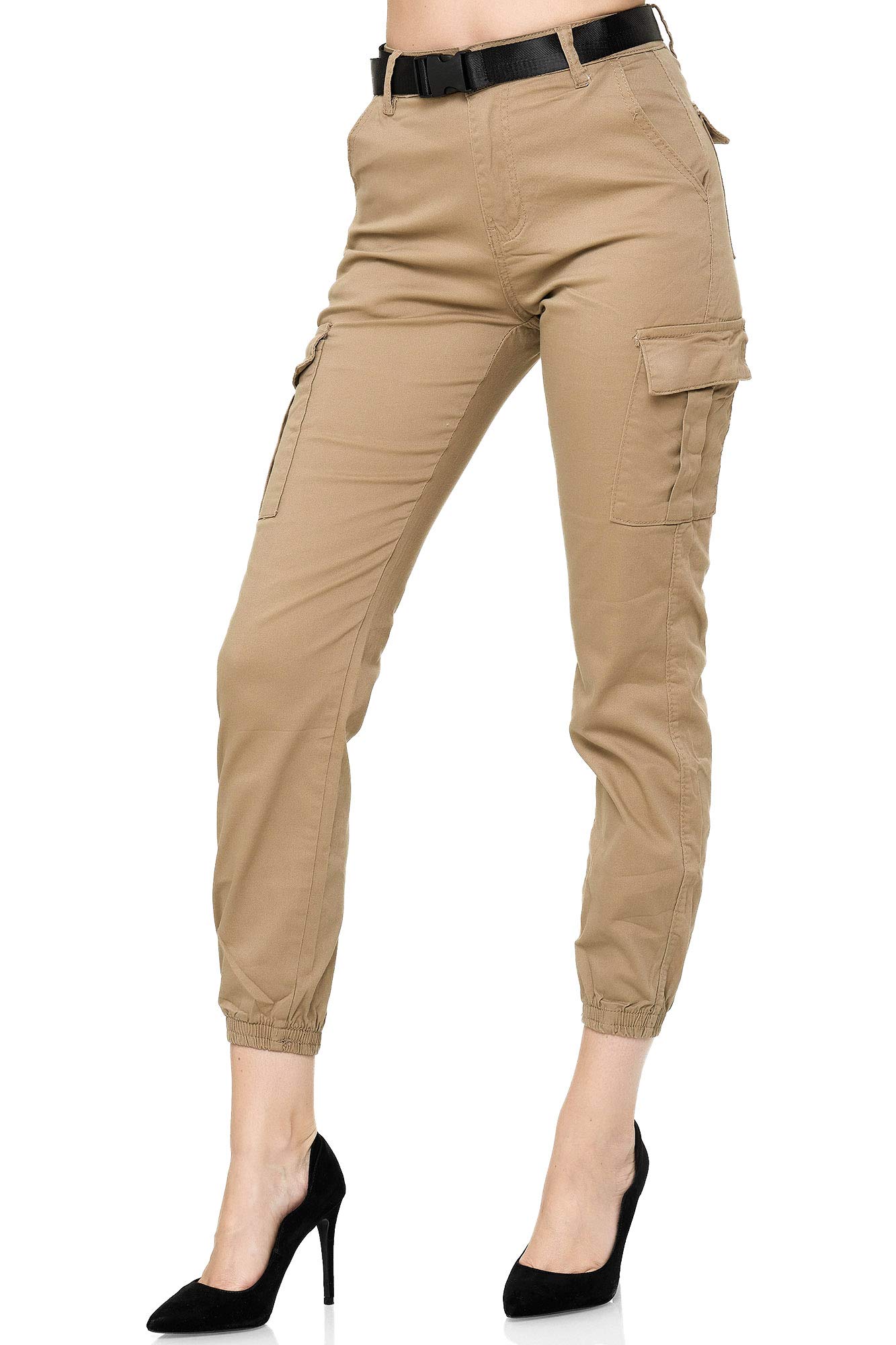Elara Pantaloni da Donna Cargo Slim Fit Denim Chunkyrayan