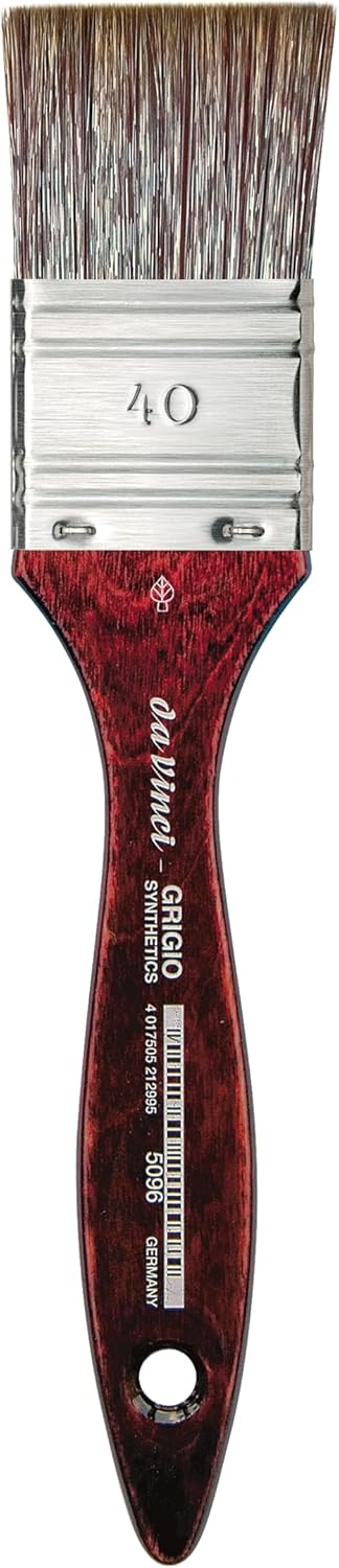da Vinci Oil & Acrylic Series 5096 Grigio Paint Brush, Flat Mottler Synthetic with Bordeaux Ergonomic Handle, Size 40
