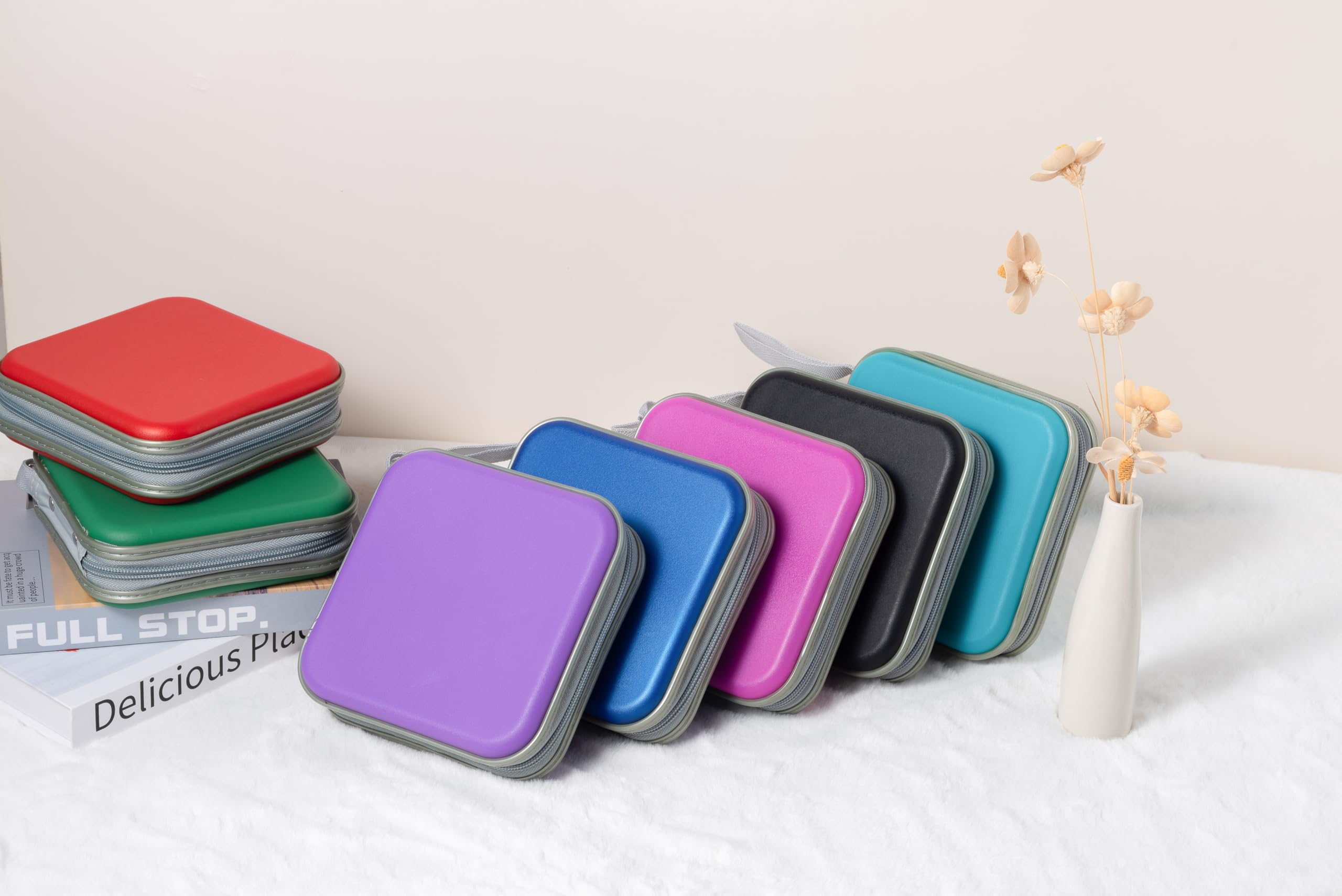 Funda para CD/DVD portátil de 40 discos de almacenamiento, color verde