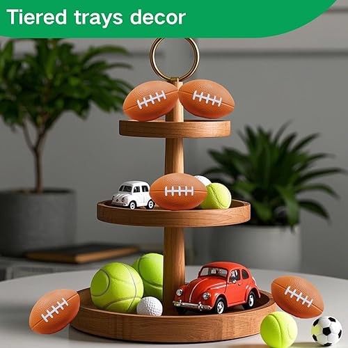 Miniatura 9 de ALISSAR Paquete de 20 mini pelotas de fútbol de 3.4 pulgadas, mini balones de fútbol de espuma para decoración de fiesta de fútbol y superbowl,