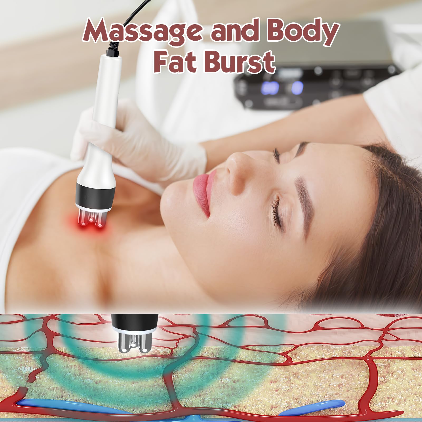 3 in 1 Cellulite Massagegerät 40K Kavitation & Radiofrequenz & Vakuum Gerät | Effektive Pflege: RF, Schröpfmassage für Körper & Gesicht, Körperkontur-Management und sanfte Hautpflege zu Hause