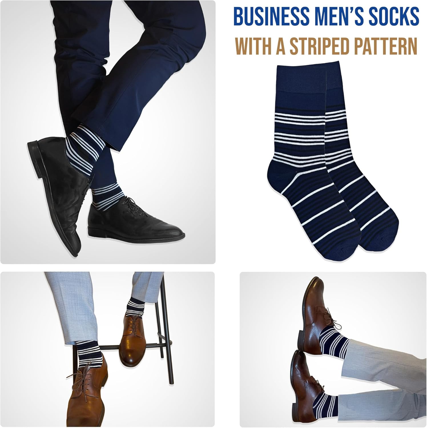 Easytwelve Men’s Dress Socks Size 8–13, 2 Pairs Mid-Calf Crew Socks for Business & Casual Wear, Gift Box - Image 7
