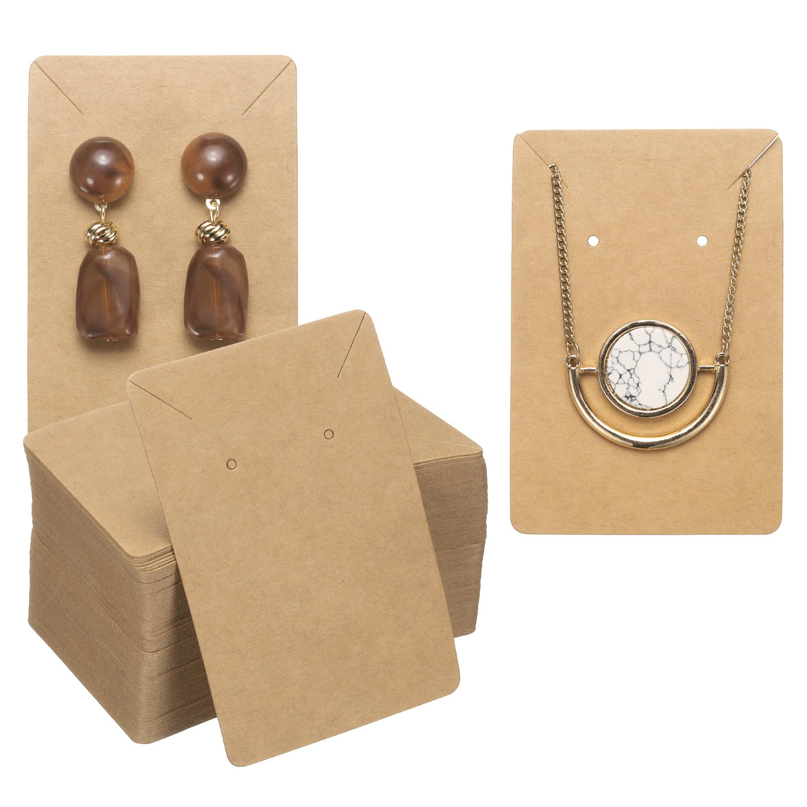 Porte-clés et bandeaux cartes kraft pour boucles d'oreilles colliers x100