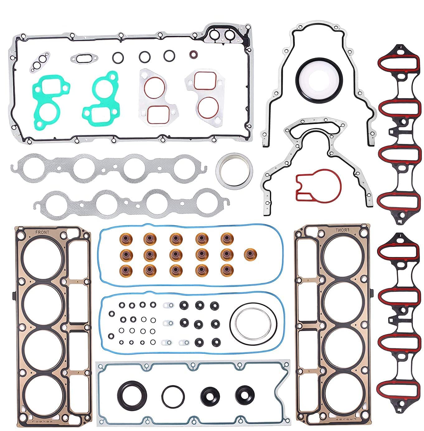 Photo 1 of LIMICAR Cylinder Head Gasket Full Set Compatible with 2002 2003 2004 2005 2006 2007 2008 2009 2010 2011 Silverado Tahoe GMC Yukon Envoy Buick Cadillac 4.8L 5.3L