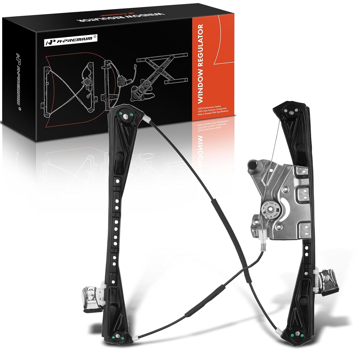 Regulador de Vidro Elétrico A-Premium Sem Motor Compatível com Lincoln LS 2003-2006 Sedan Lado Direito Passageiro Frente