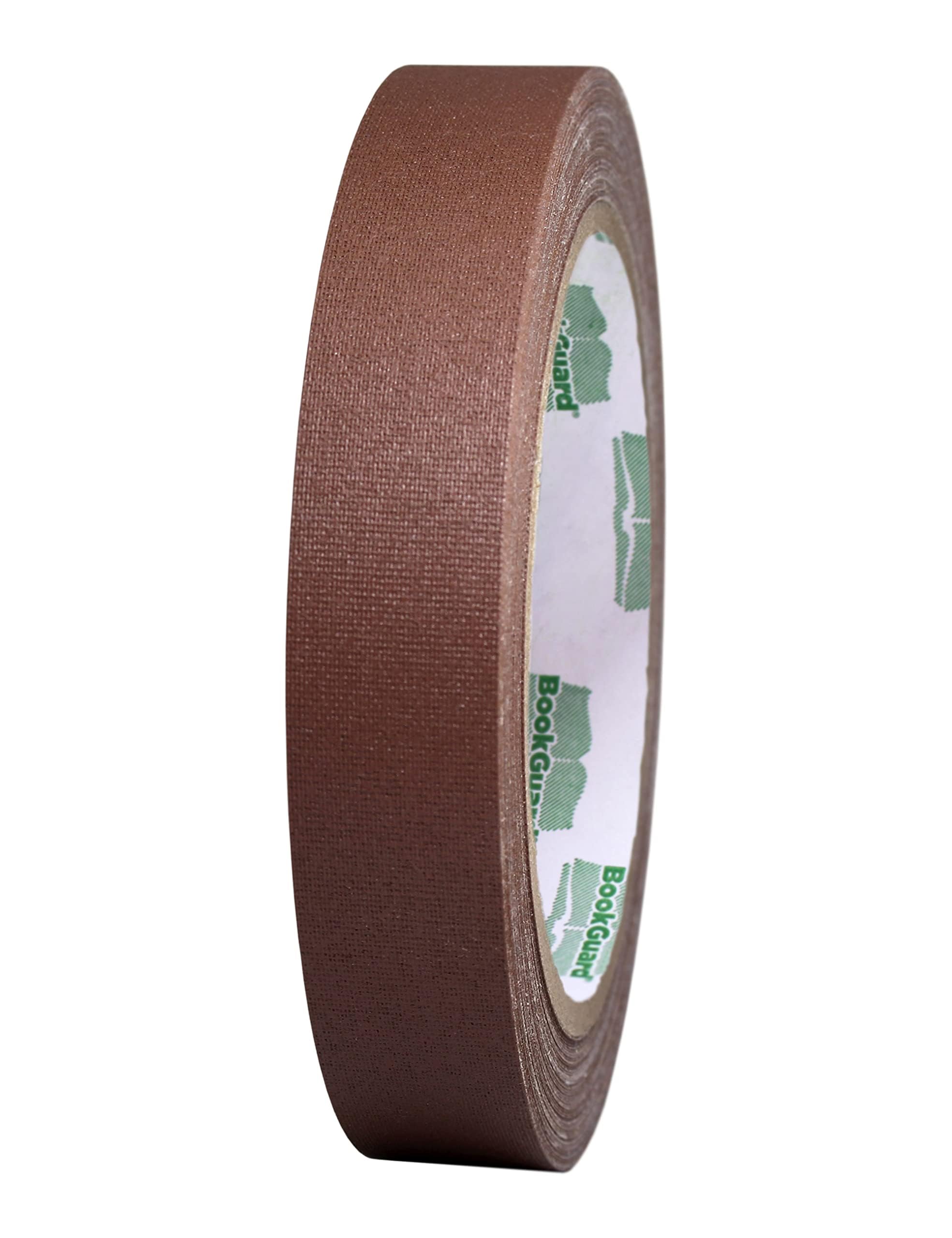 BookGuard 0.75 inch Premium Bookbinding Repair Cloth Tape, 15 Yard Roll, Brown