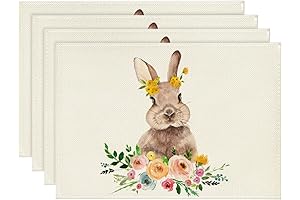 Artoid Mode Easter Bunny Placemats - Rustic Vintage Washable