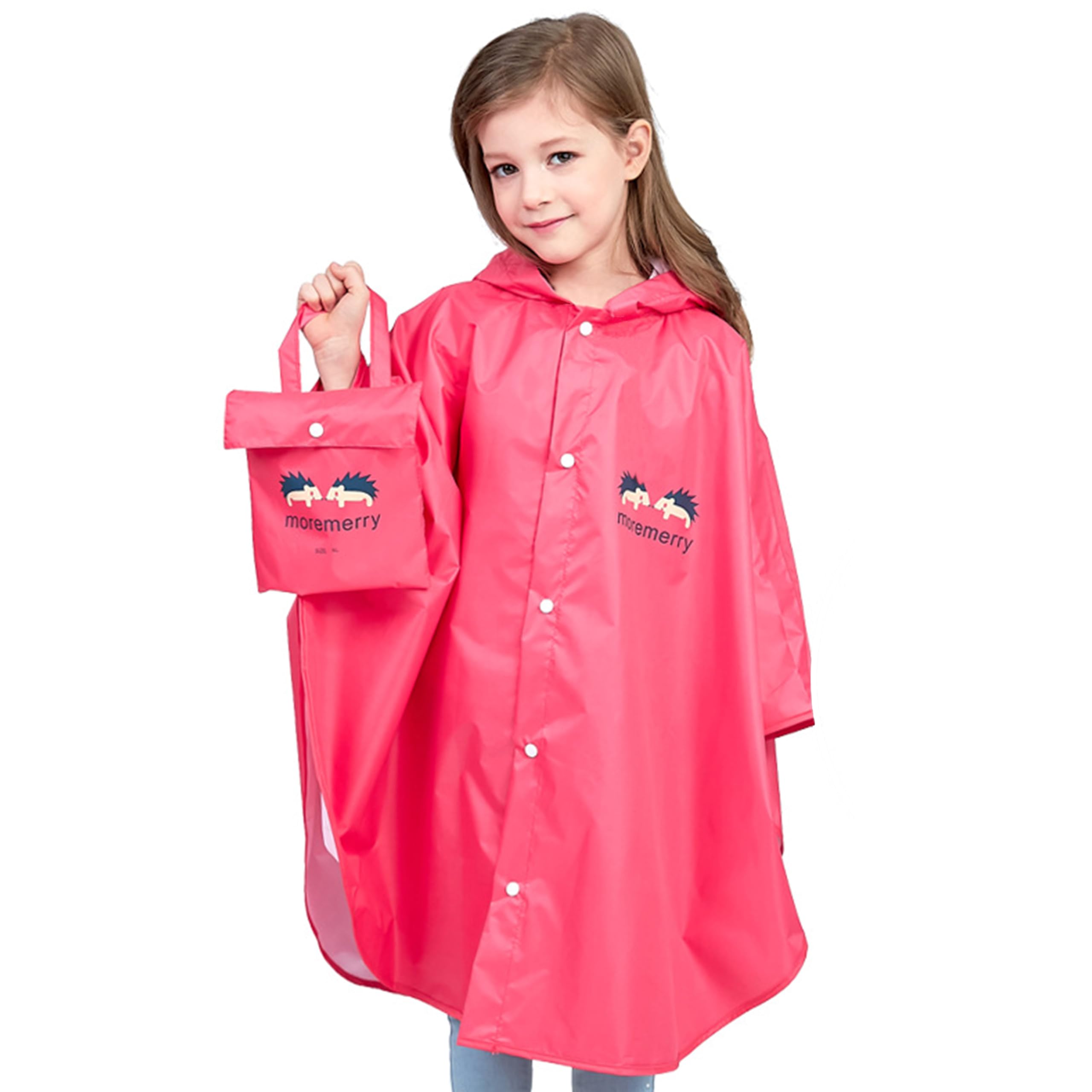 Chubasquero Niño Niña Poncho Impermeable Capa de Lluvia Niño Plegable Portátil con Bolsa Poncho Infantil Lluvia Chubasquero 100% Impermeable y Transpirable para Niños de 75-155 cm