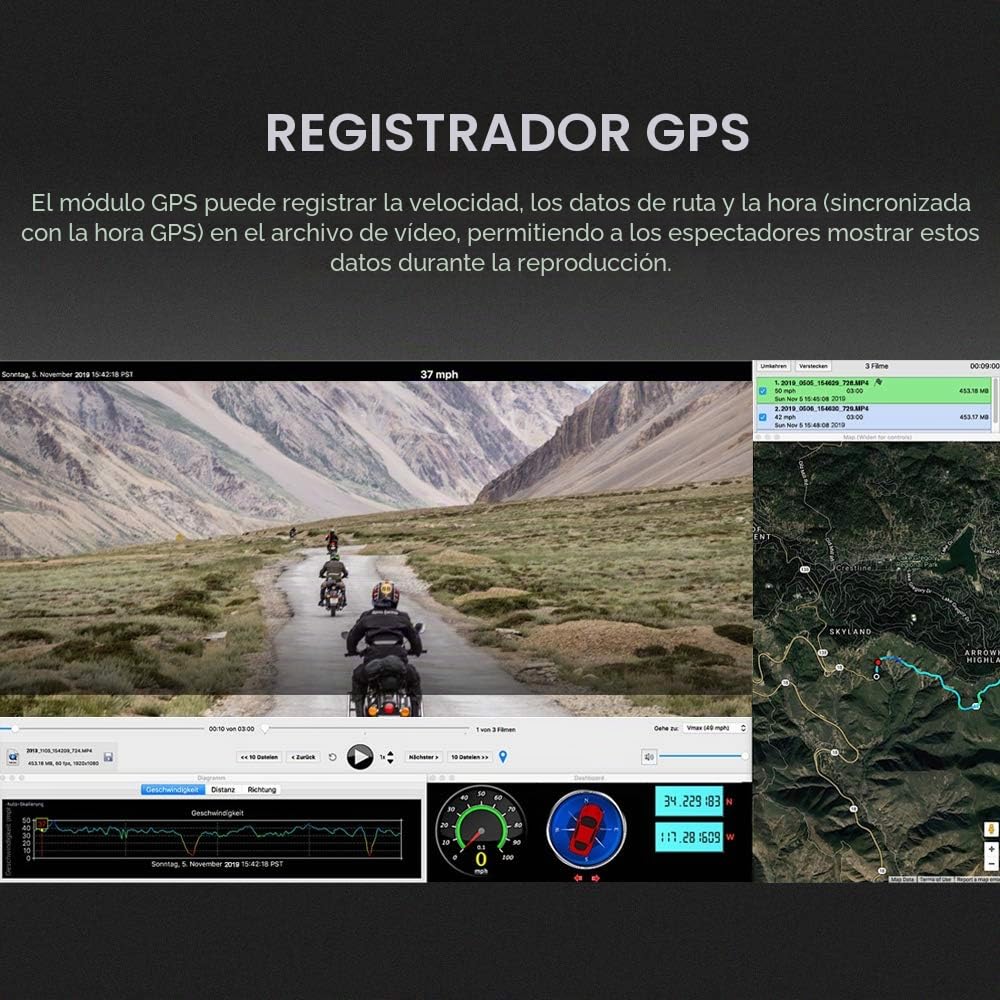 VIOFO MT1 - Cámara para salpicadero de motocicleta delantera y trasera 1080P de doble canal, resistente al agua, ángulo de 170 grados, encendido/apagado automático, tarjeta SD de 32 GB incluida