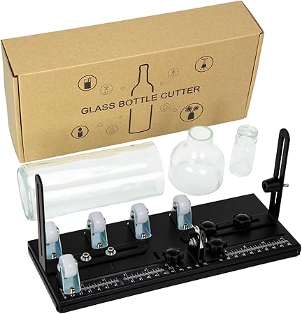 MiiMoo Glass Bottle Cutter, Upgraded Dual-Baffle Glass Cutter Kit for