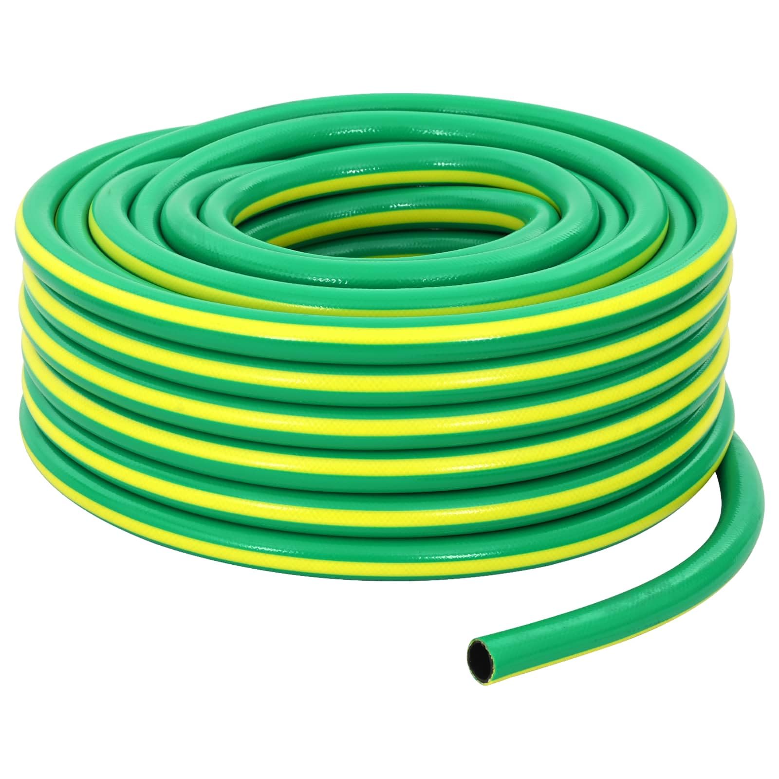 Knerpwd Green-A 5-Ply 3/4 Inch 50M Garden Hose, Green And Yellow Pvc Reinforced Polyester, Kink-Resistant Lightweight Design For Watering, Car Washing, And Pool Cleaning