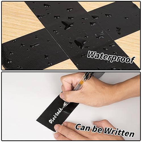 Miniatura 5 de Oleitodh Paquete de 22 cintas adhesivas negras a granel, cinta adhesiva de 2 pulgadas resistente (total de 660 yardas), cinta adhesiva fuerte sin