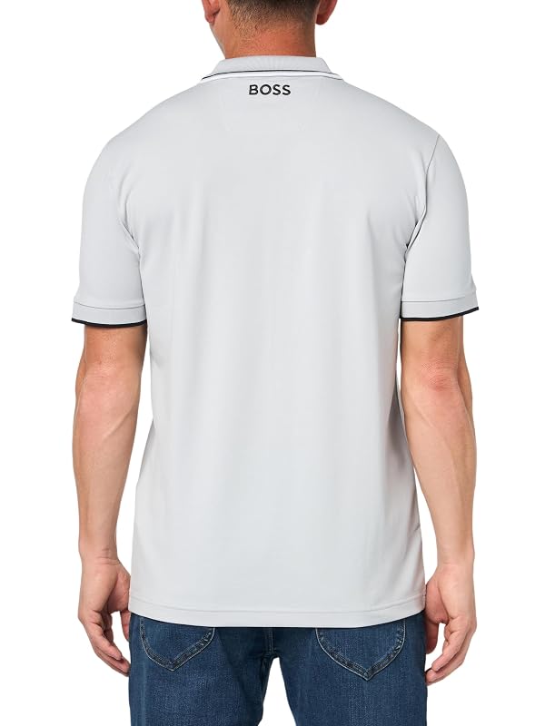 BOSS, Paddy Pro Stretch Pique Polo Shirt, high Rise Grey, S by BOSS - Image 2