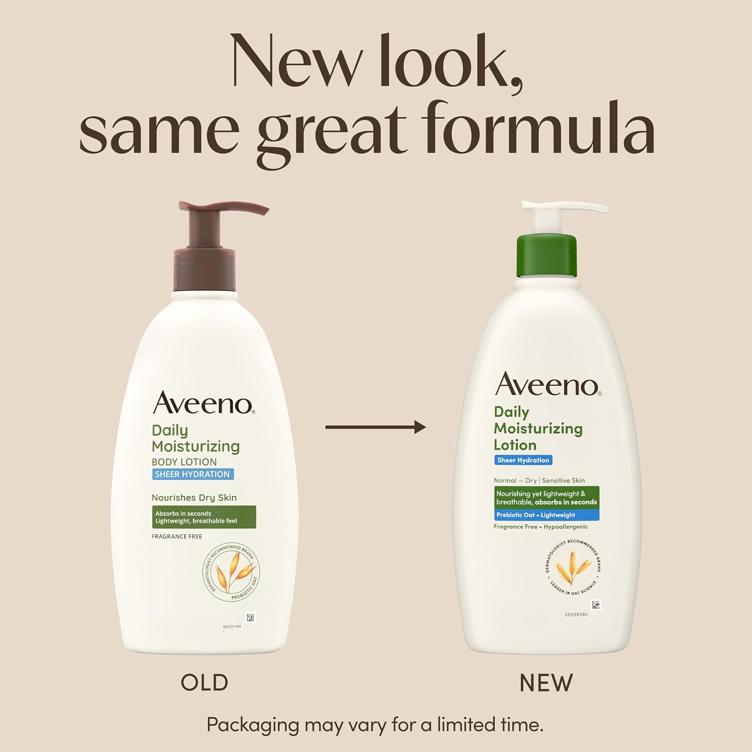 Aveeno Sheer Hydration Fragrance-Free Daily Moisturizing Lotion with Prebiotic Oat for Dry Skin, Lightweight, Fast-Absorbing Body Moisturizer Nourishes Skin with 48-hour Moisture, 12 fl. oz