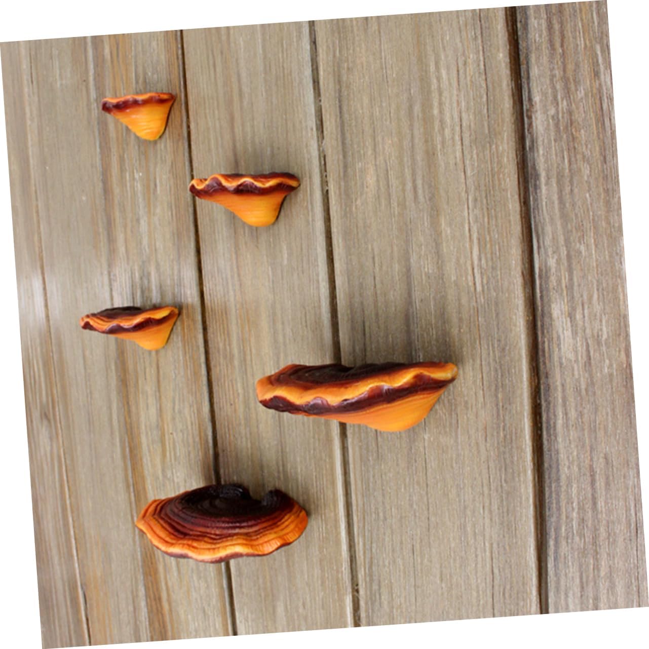 balacoo 1 Set Resin Simulated Ganoderma Lucidum Lawn Ornaments Decor Plant Resin Bonsai Mushroom Resin Mushroom Micro Landscape Mushroom Micro Mushroom Small Mushroom Figurine Crafts Glass, 9.2X6.2CM