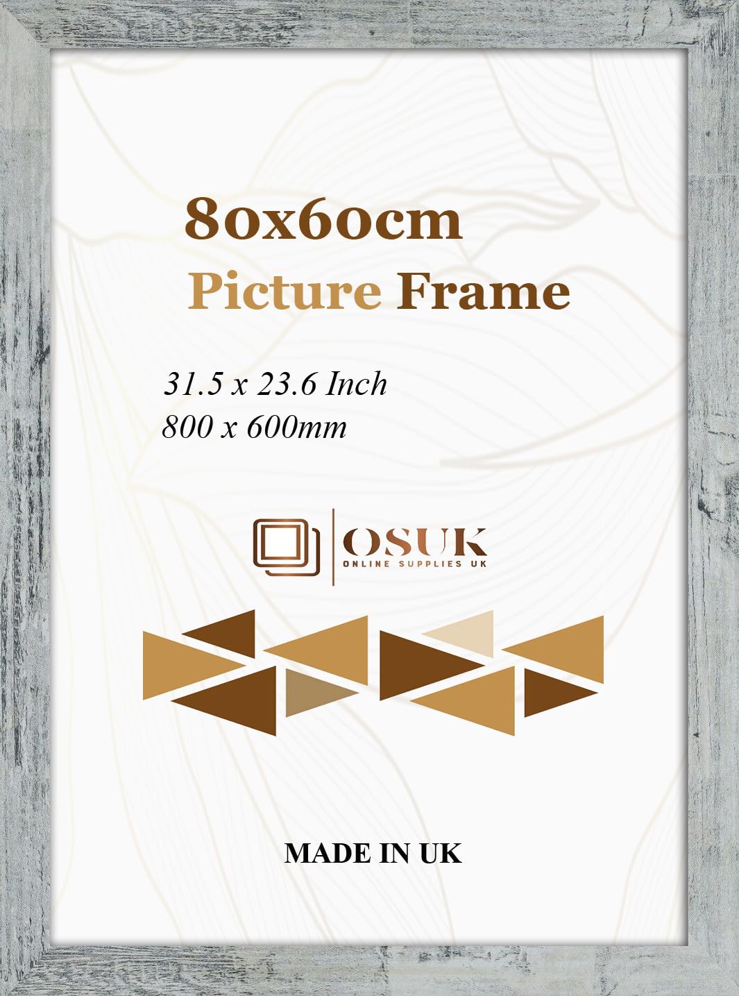 OSUK Rustic Grey 80x60cm Photo/Picture/Poster Frames for Gallery Wall, Office & Tabletop Display Vertically and Horizontally- (31.5 x 23.6 Inch) (Rustic Grey)