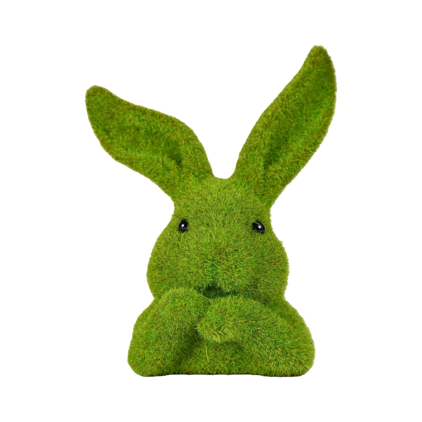 Tsophreniq Easters Faux Moss Flocking Rabbits Head Figurine Home Decors Resin Statue for Living Room Tabletop Shelf Ornament Easters Bunnies Ornament