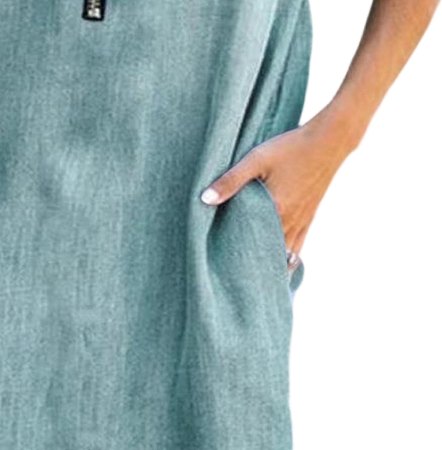 Women's Short Sleeve Denim Shirt Dress Casual Distressed Jean Dresses Tunic Tops