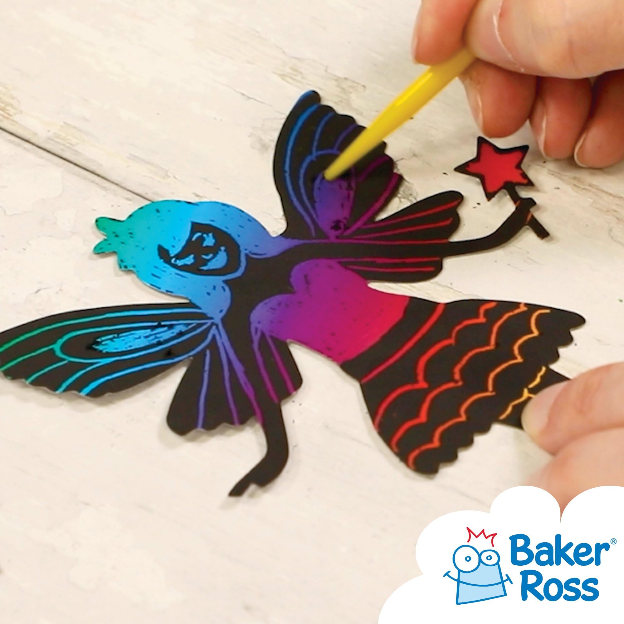 Baker Ross Fées aimantées à gratter Lot de 10 Loisirs créatifs enfants