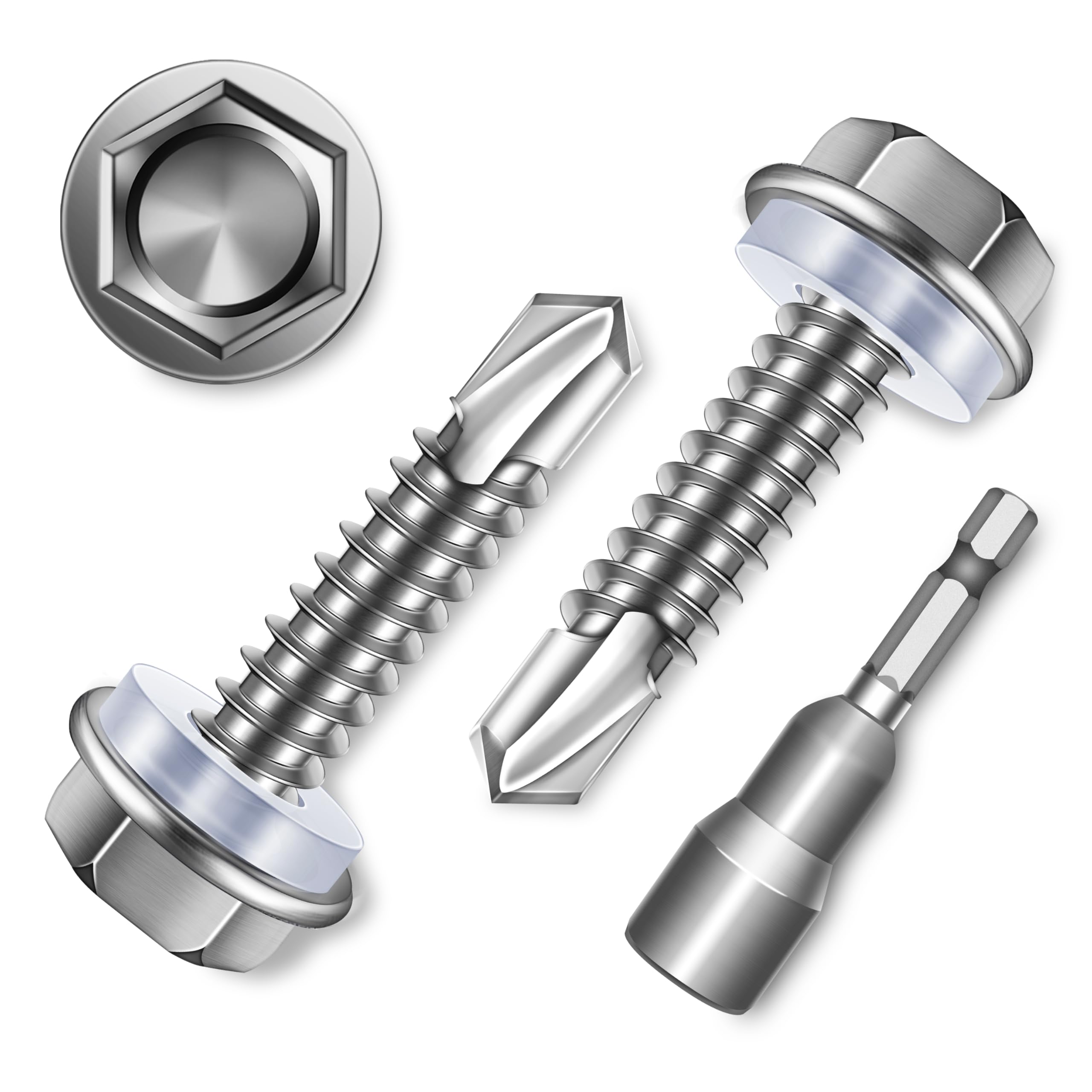 Sheet Metal Screws - 100 Stainless Steel Self Drilling -13 Sheet Metal Screws - 100 Stainless Steel Self Drilling -13