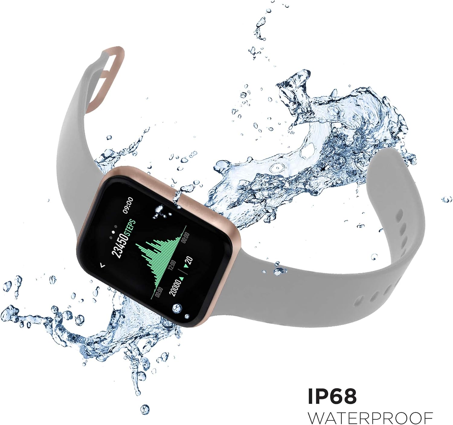 New Arrivals iTouch Air 3 Smartwatch Fitness Tracker, Heart Rate, Step Counter, Sleep Monitor, Message, IP68 Swimming Waterproof for Women and Men, Touch Screen, Compatible with iPhone and Android (40mm)