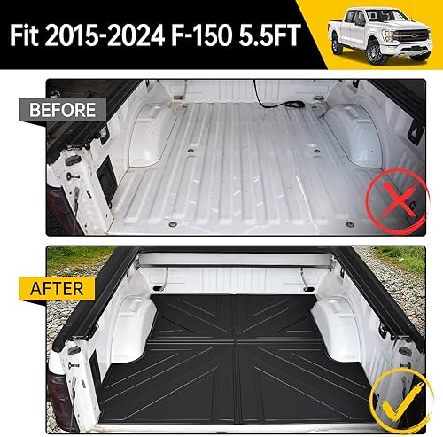 Miniatura 2 de JTYZSM Compatible con tapete de maletero Ford F-150 2015-2023 de 5.5 pies TPE para todo tipo de clima para Ford F150 2015 2016 2017 2018 2019 2020