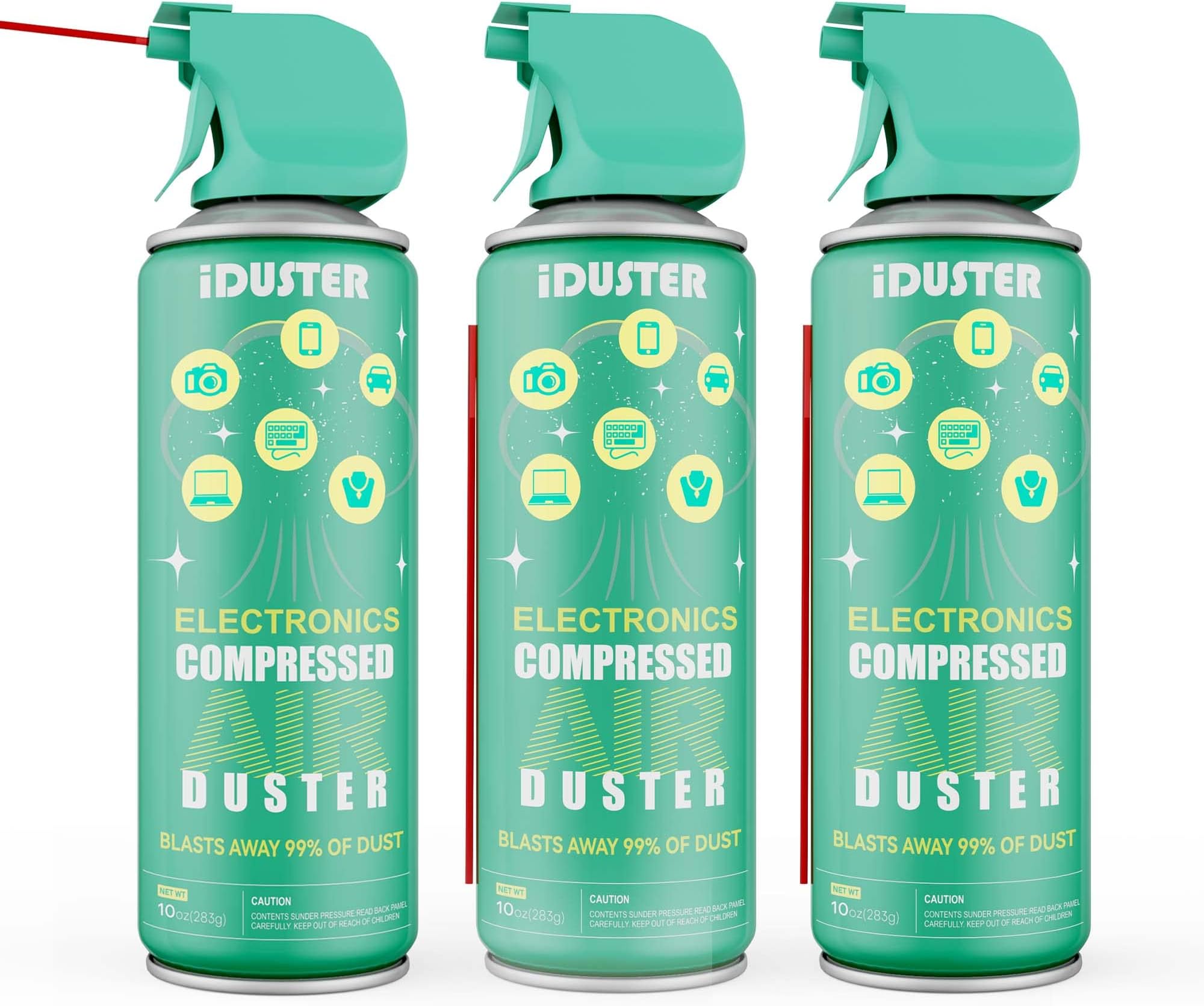 Compressed Canned Air Duster - 3 PCS Disposable Compressed Air Duster Can Cleaning for Computer,Keyboard, Jewelry, Car and Cellphone, 10oz